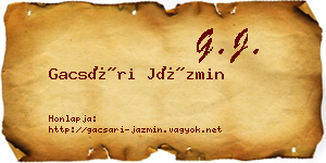 Gacsári Jázmin névjegykártya